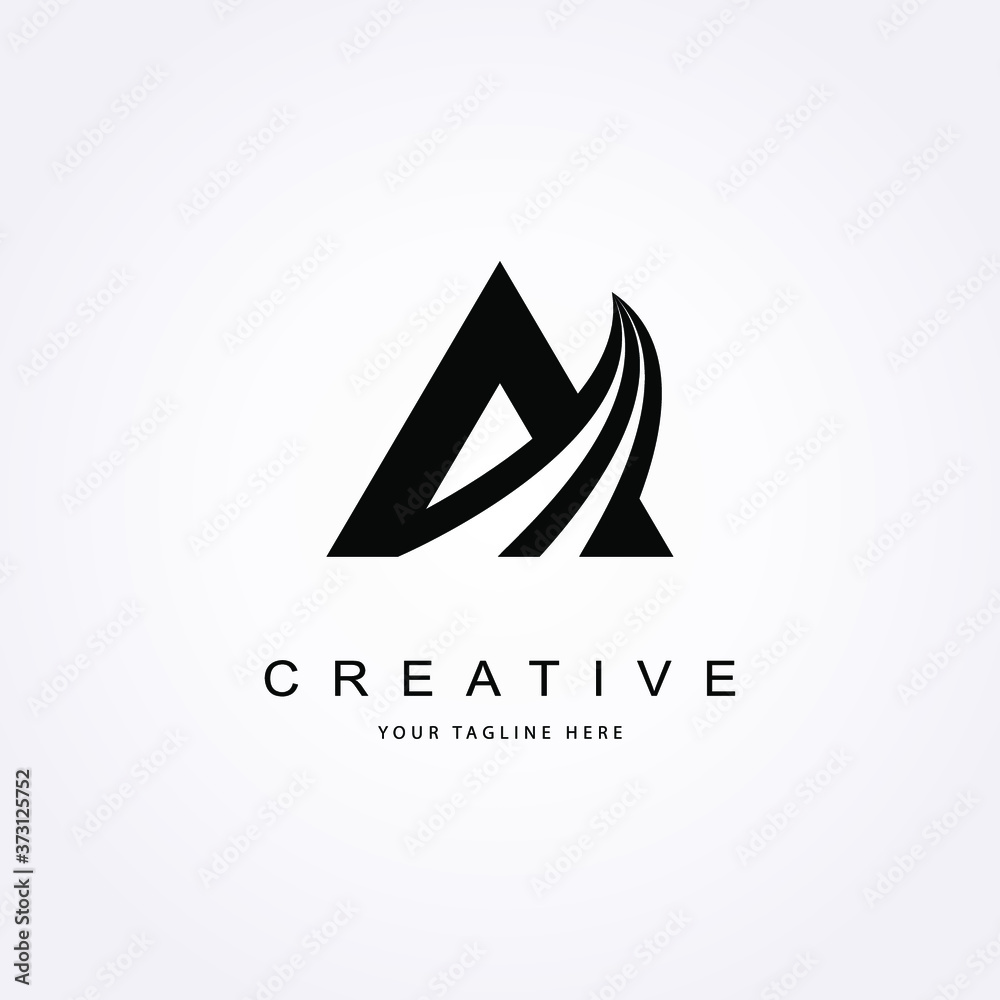 A letter logo with bold shapes and luxury icon. Initial logo concept vector. A letter logo with bold shapes and luxury icon. Initial logo concept vector.