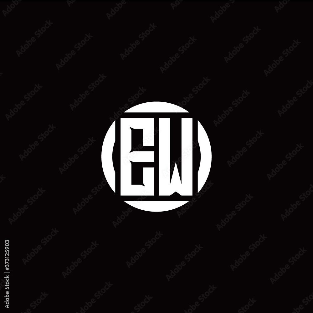 E W initial logo modern isolated with circle template E W initial logo modern isolated with circle template
