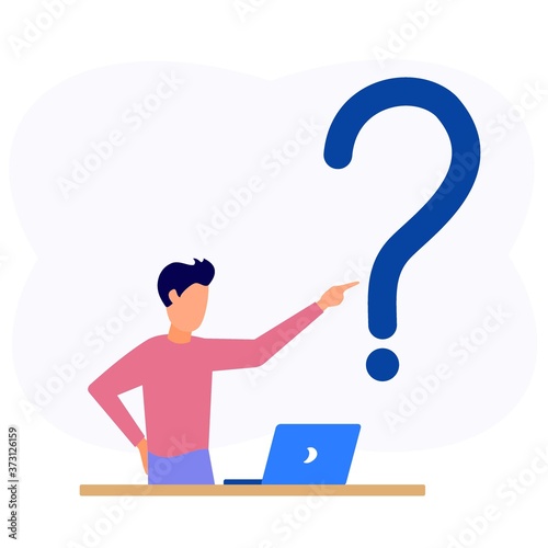 Illustration vector graphic cartoon character of questions and answers business