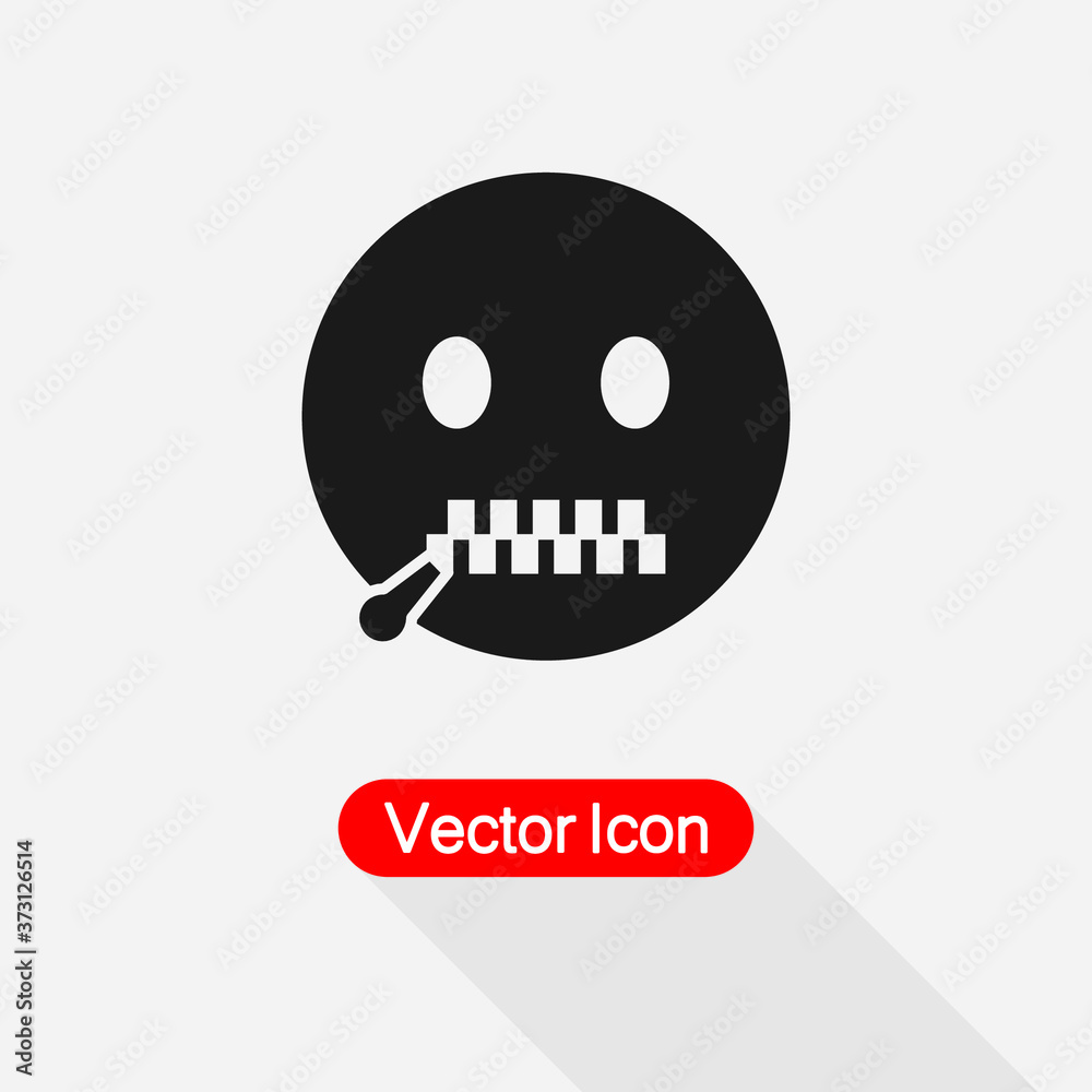 Fototapeta premium Secret Emoji Icon Vector Illustration Eps10