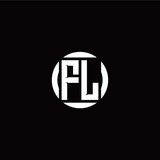 F L initial logo modern isolated with circle template