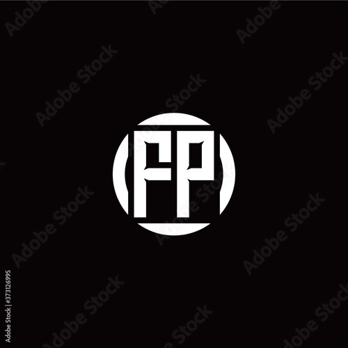 F P initial logo modern isolated with circle template