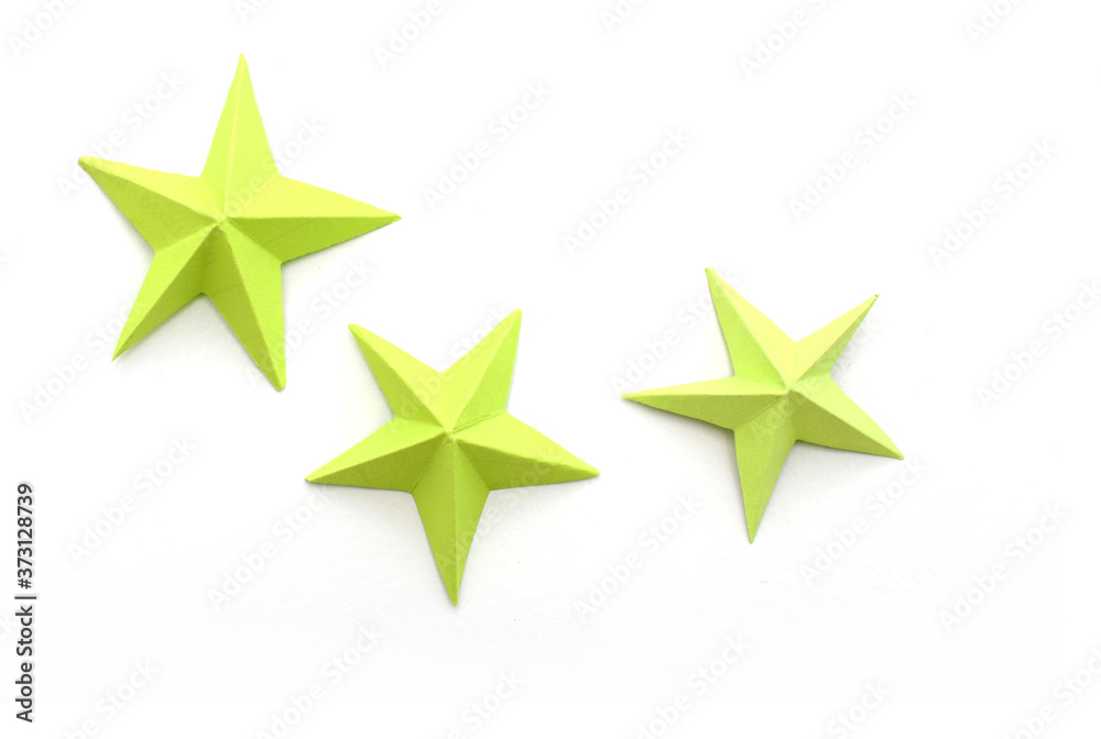 Green origami paper stars Green origami paper stars