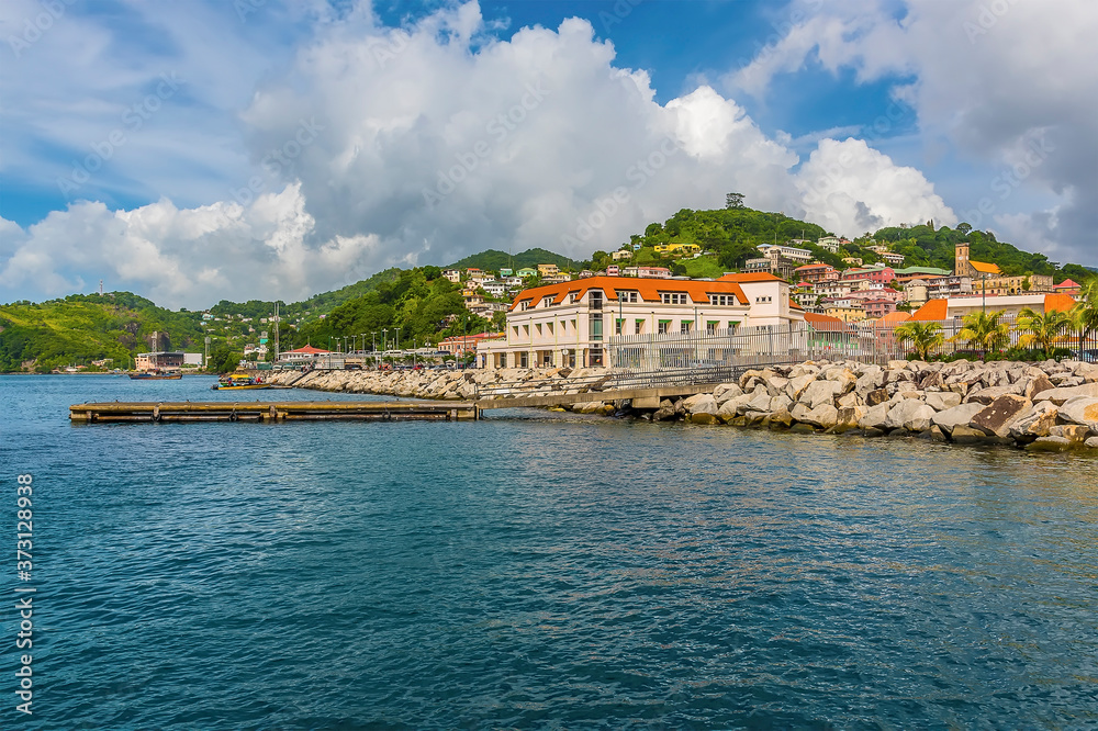 A view of the waterfront in St Georges in Grenada A view of the waterfront in St Georges in Grenada