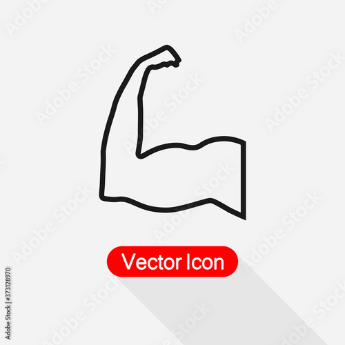 Strong Icon, Biceps Icon Muscular Arm Icon Vector Illustration Eps10