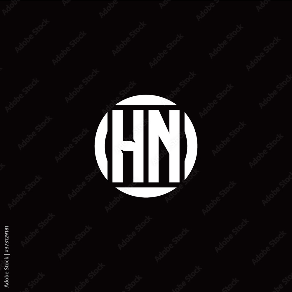 H N initial logo modern isolated with circle template H N initial logo modern isolated with circle template