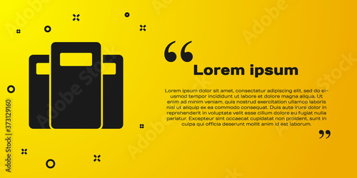 Black Police assault shield icon isolated on yellow background. Vector.