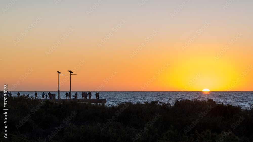 Jurien Bay Jetty at sunset attracts fishermen ready for that big catch
