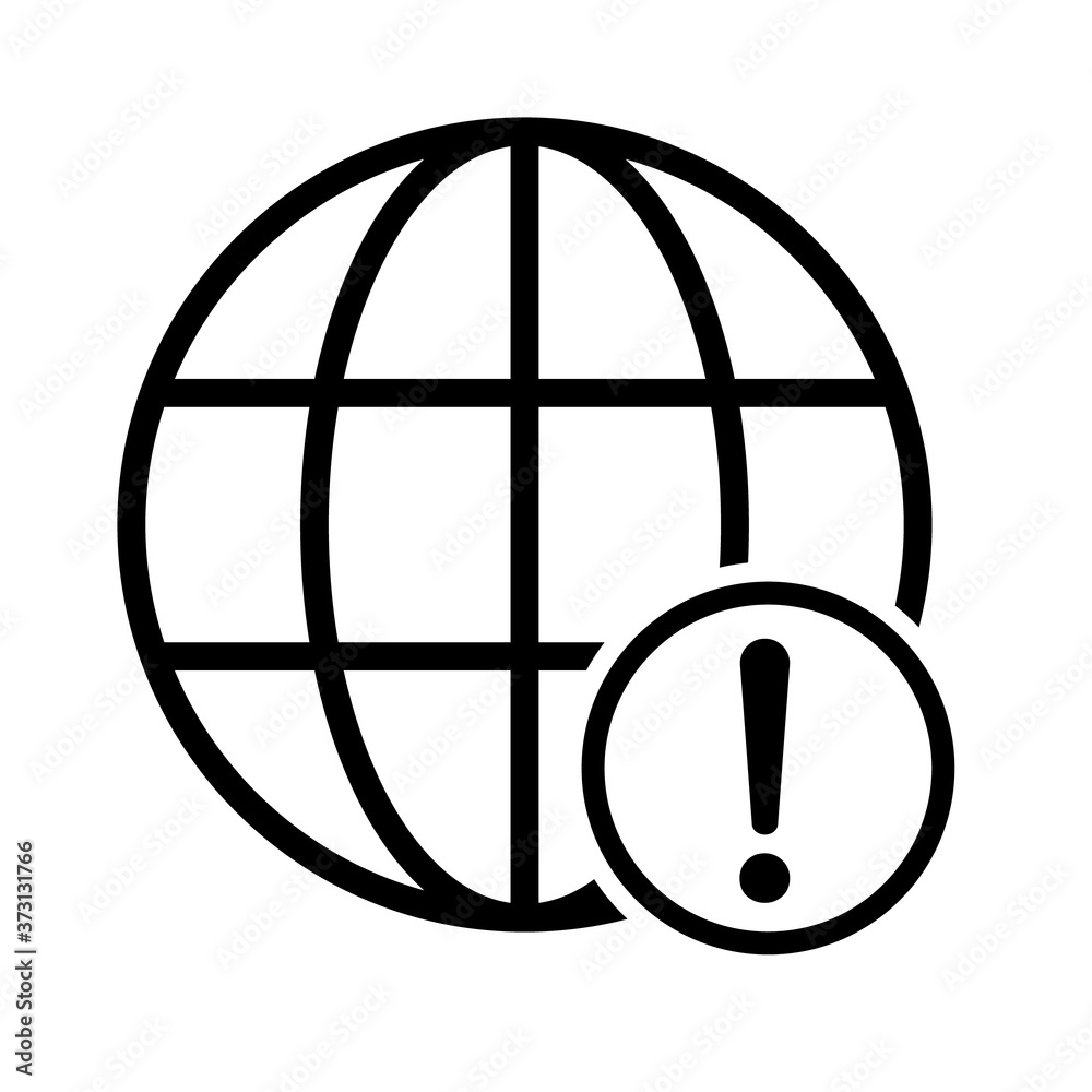 WWW world wide web site symbol, Internet map icon, website address globe, flat outline sign WWW world wide web site symbol, Internet map icon, website address globe, flat outline sign