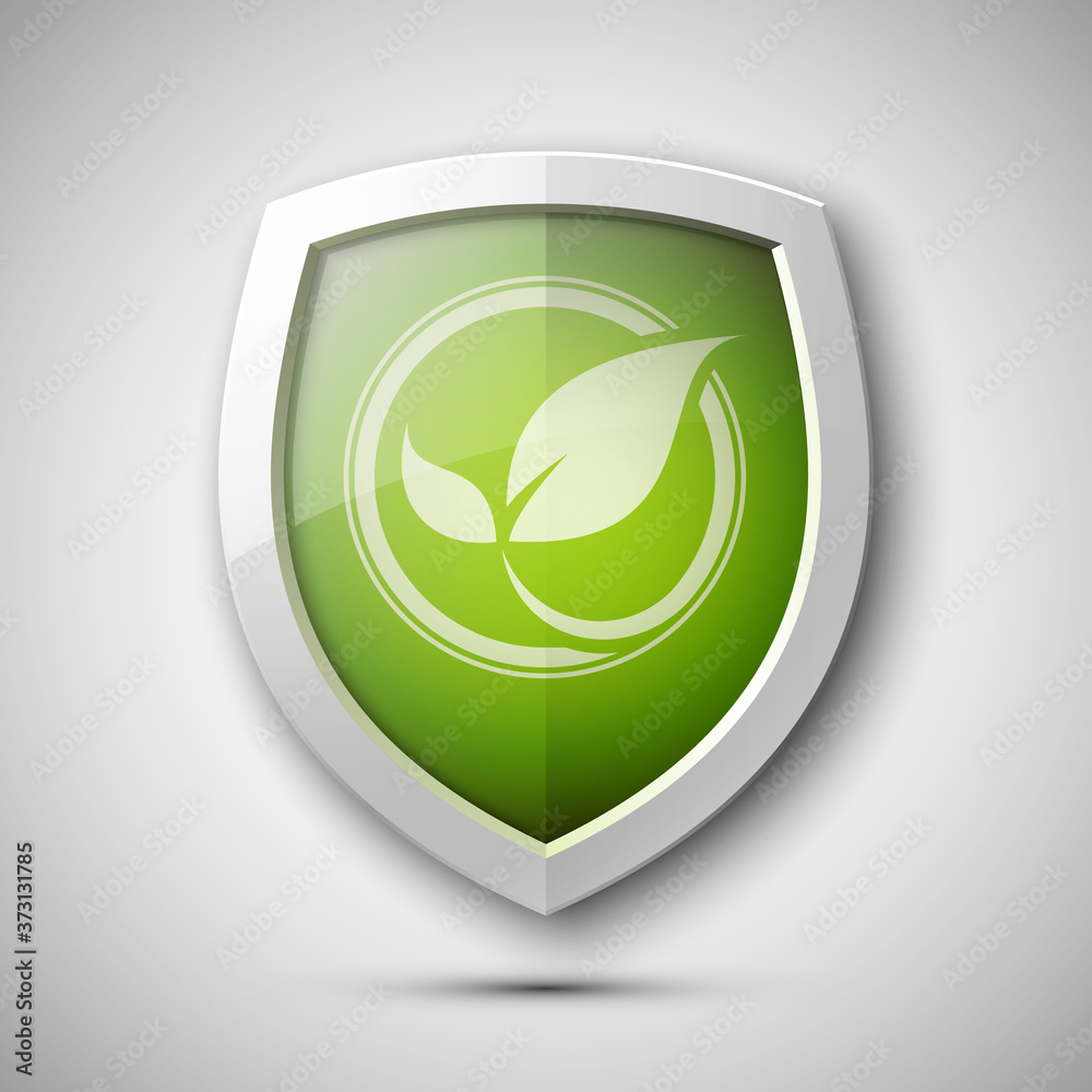 Eco Protect Logo Template Design. Ecological shield label. Plant icon. Herb badge. Young flower sprout from the root picture. Ecology tag. Grass illustration. Greenery chek Eco Protect Logo Template Design. Ecological shield label. Plant icon. Herb badge. Young flower sprout from the root picture. Ecology tag. Grass illustration. Greenery chek