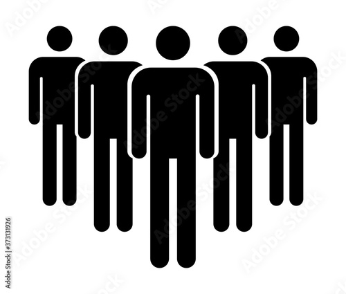 Grouping people flat icon isolated on white background. Teamwork symbol. Community vector illustration