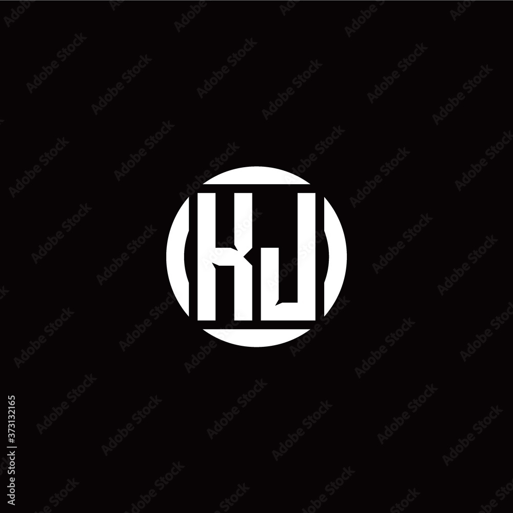 Fototapeta premium K J initial logo modern isolated with circle template