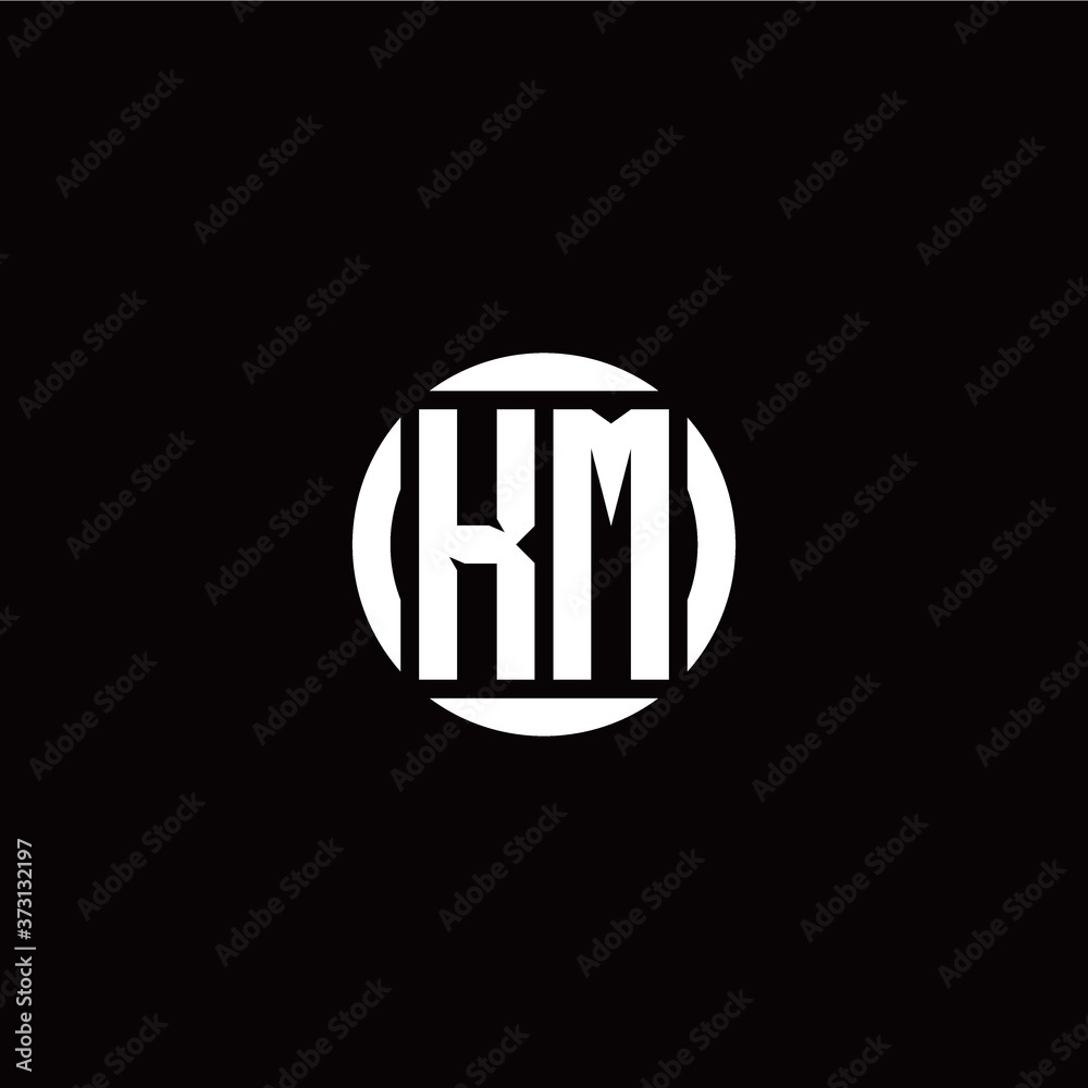 K M initial logo modern isolated with circle template K M initial logo modern isolated with circle template