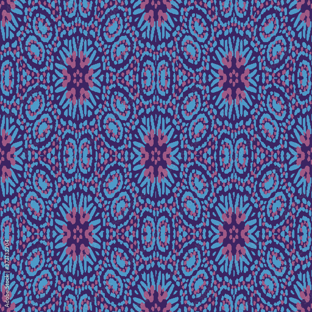 Decorative batik ornament seamless vector pattern. Ornamental dotted surface print design for fabrics, stationery, wrapping paper, scrapbook, and packaging.