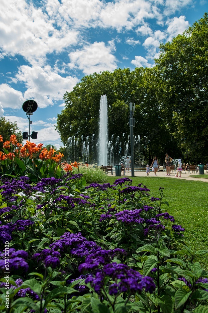 Fountain in the park on the Margaret Island, Budapest