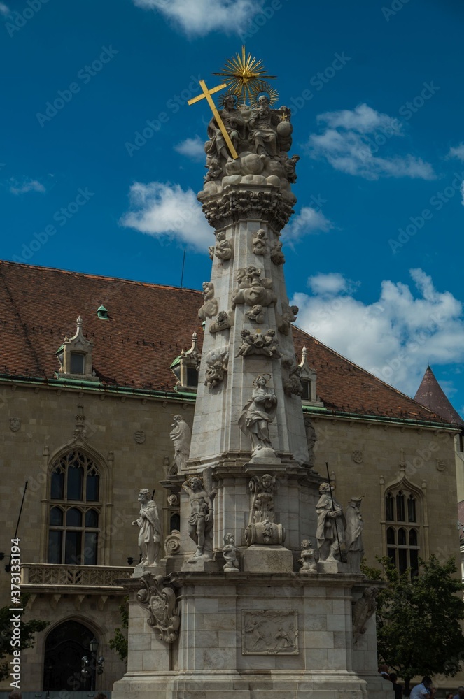 Holy Trinity Statue near st Matthias Church in Budapest