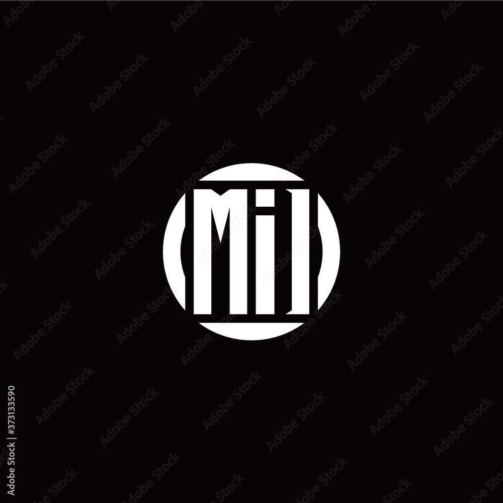 M I initial logo modern isolated with circle template M I initial logo modern isolated with circle template