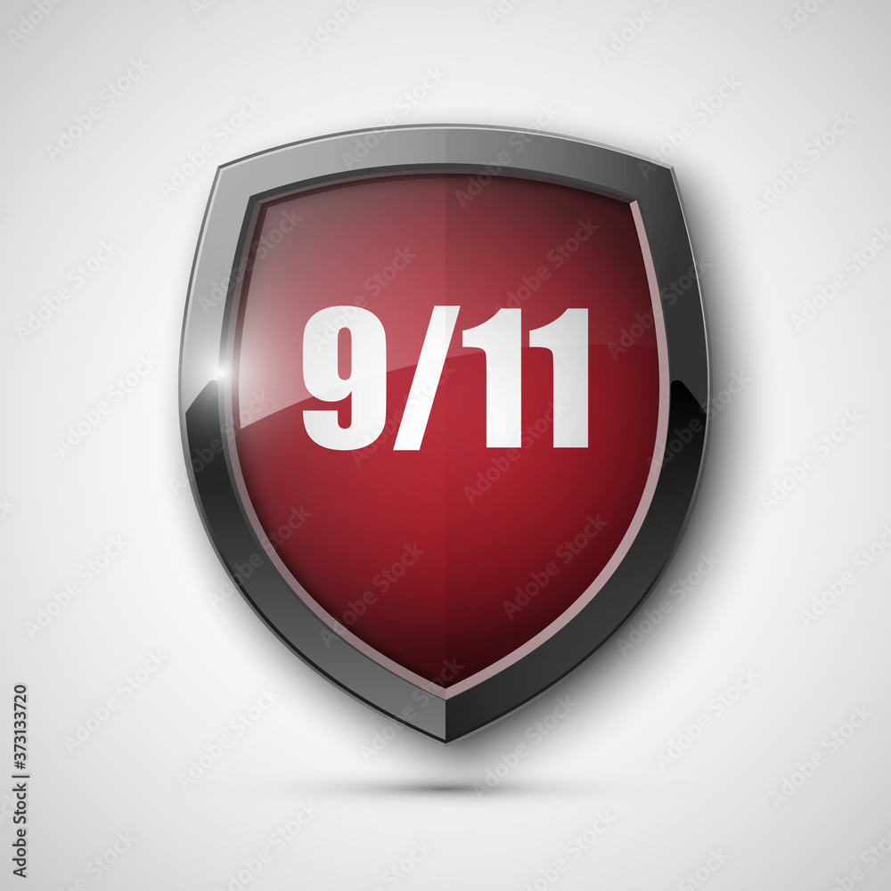 9/11 Patriot Day Poster Template, National holiday in the United States, September 11 in memory. We will never forget. America Shield with Flag Background. illustration for Patriot Day 9.11 9/11 Patriot Day Poster Template, National holiday in the United States, September 11 in memory. We will never forget. America Shield with Flag Background. illustration for Patriot Day 9.11