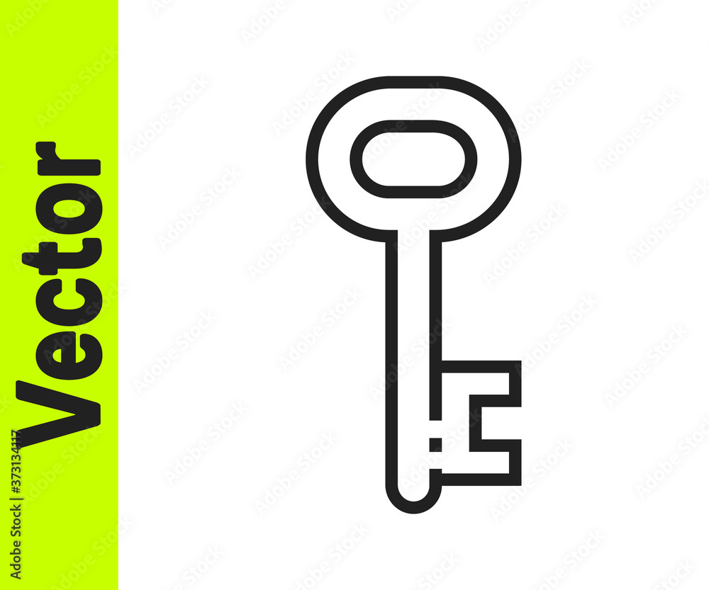 Black line House key icon isolated on white background. Vector Illustration. Black line House key icon isolated on white background. Vector Illustration.
