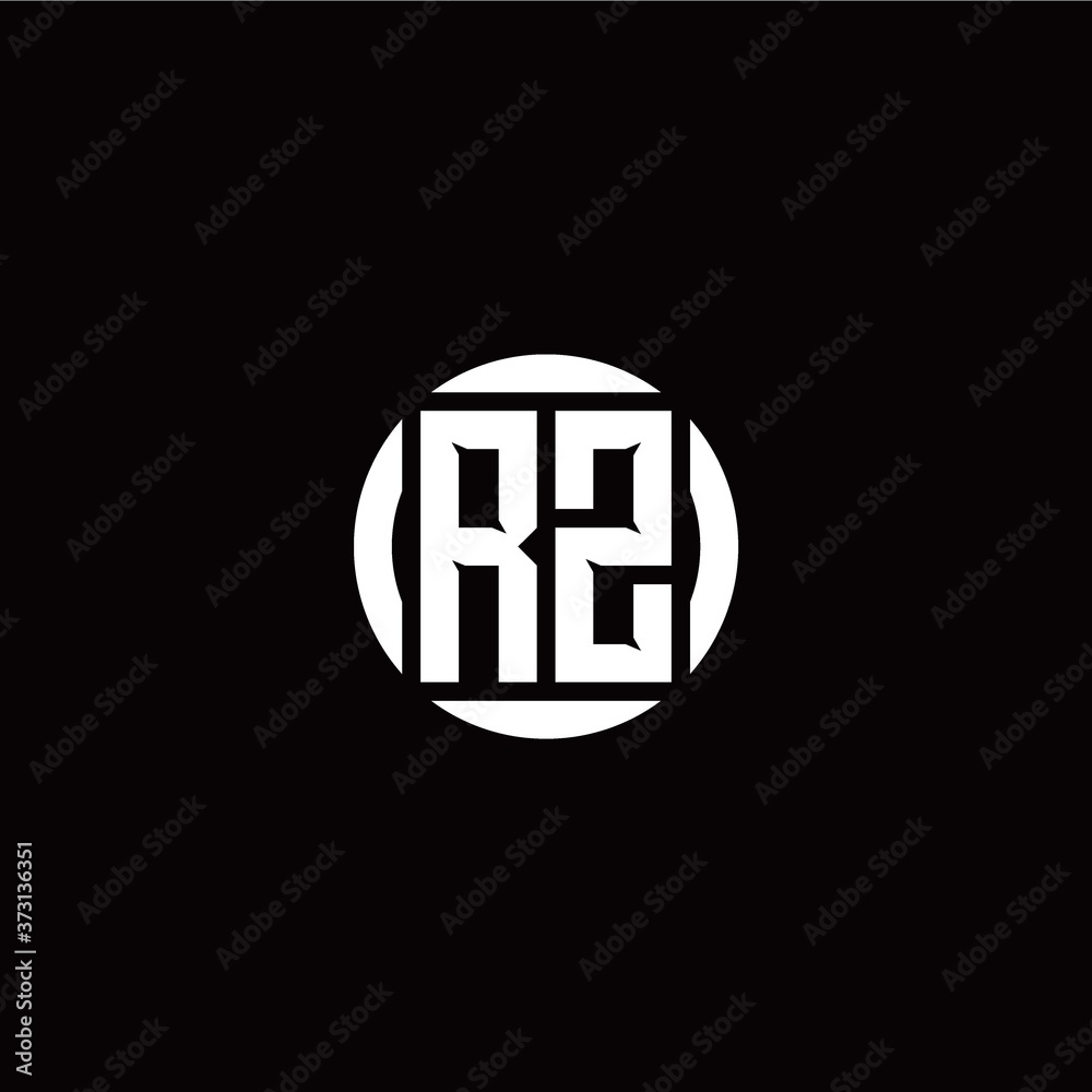 R Z initial logo modern isolated with circle template R Z initial logo modern isolated with circle template
