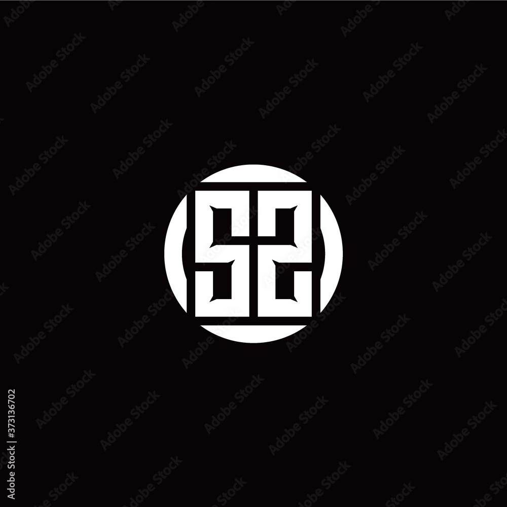 S Z initial logo modern isolated with circle template S Z initial logo modern isolated with circle template