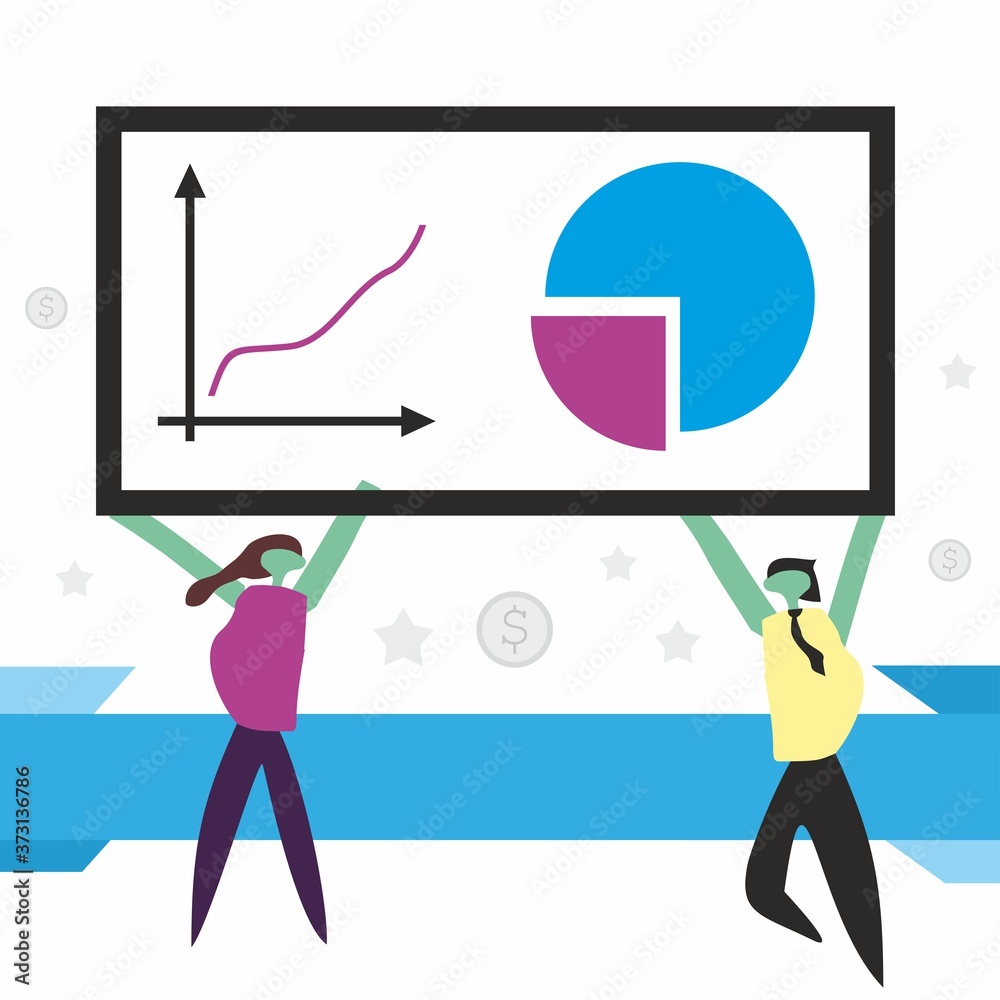 Business Data Analysis Concept. Marketing Strategy, Analytics with People. Financial Statistics Data Charts. Vector illustration Business Data Analysis Concept. Marketing Strategy, Analytics with People. Financial Statistics Data Charts. Vector illustration