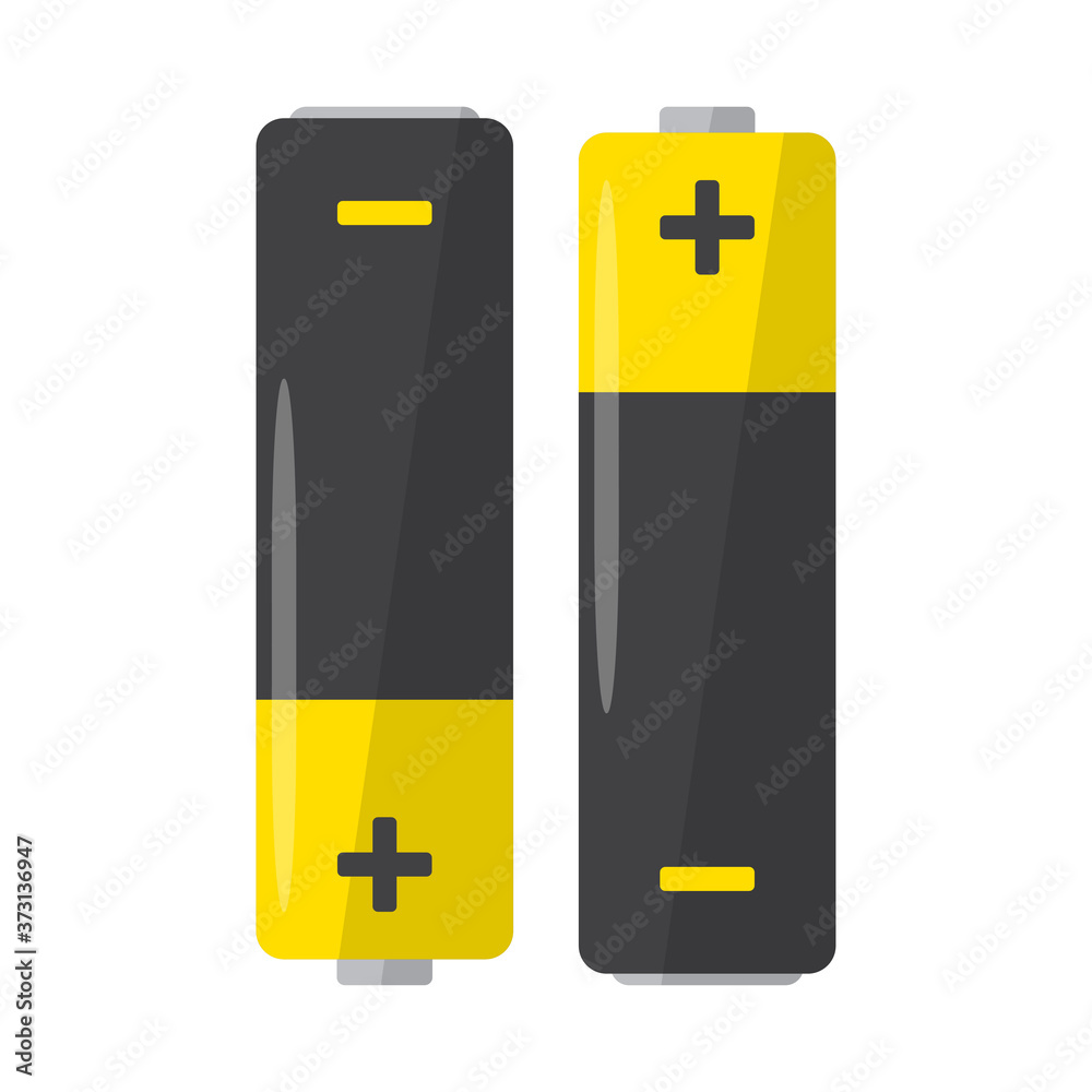 Alkaline battery on white background. Flat design vector illustration Alkaline battery on white background. Flat design vector illustration
