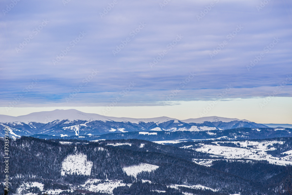 Beautiful panorama of mountain slopes