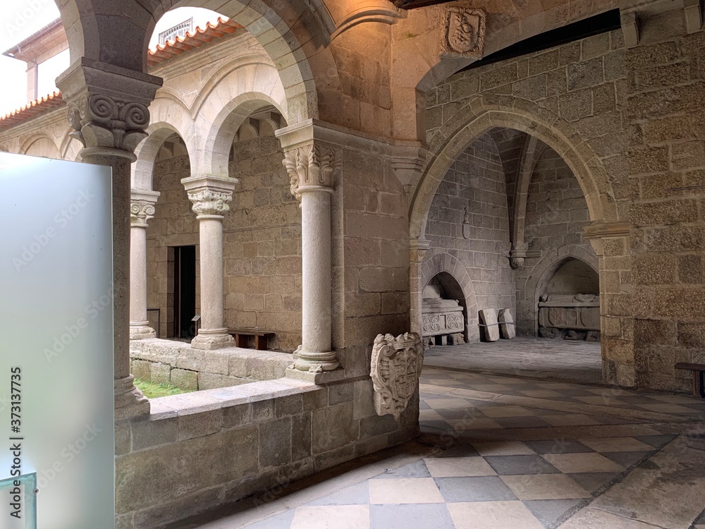 Inside the monastery, garden, Guimaraes Center, Portugal Inside the monastery, garden, Guimaraes Center, Portugal