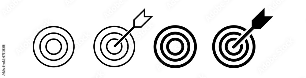 Naklejka premium Set of goals. Target vector icon. Target, Call, aiming, goal icon.