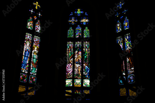 stained glass window in church