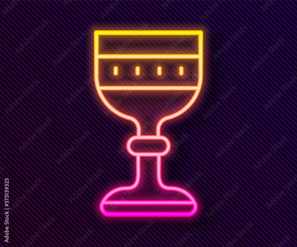 Glowing neon line Medieval goblet icon isolated on black background. Vector. Glowing neon line Medieval goblet icon isolated on black background. Vector.