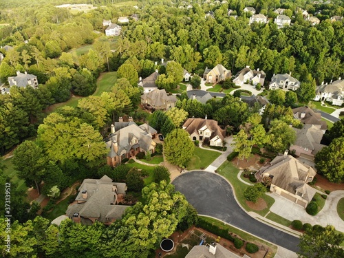 Aerial view of an upscale sub division in Suburbs of Atlanta, GA , USA photo