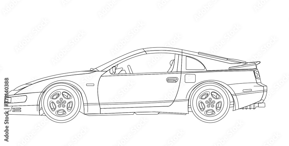 vector sketch of car