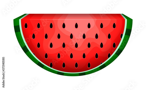 Watermelon slice 3d isolated illustration.