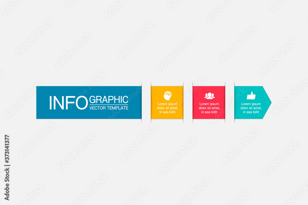 Vector infographic template, 3 steps or options. Data presentation, business concept design for web, brochure, diagram.