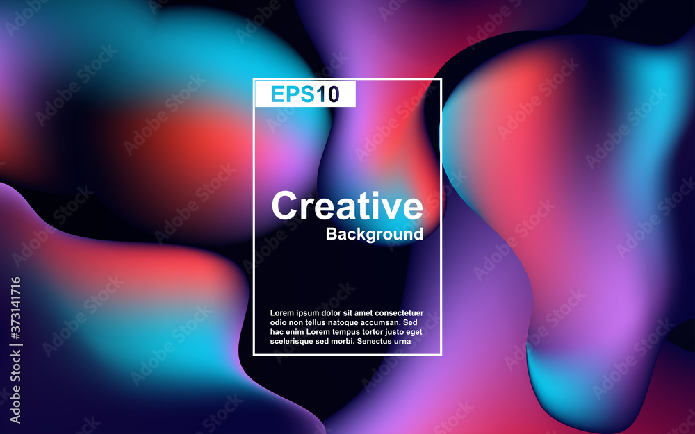 Modern gradient background with abstract shapes. Vector 3d flow, liquid ...