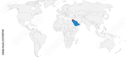 Jordan, Saudi Arabia countries isolated on world map. Business concepts and Backgrounds.