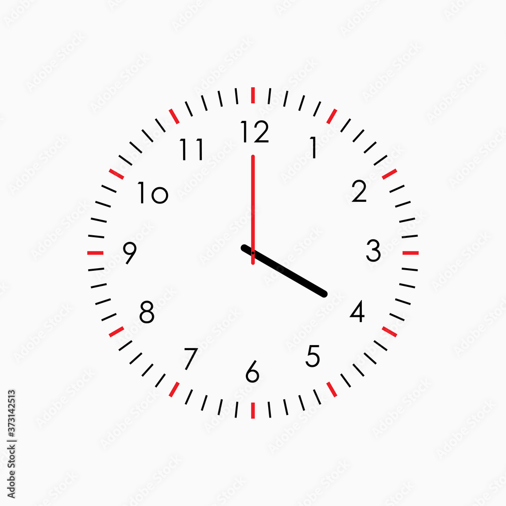Clock Icon Time Symbol with Measure and Numbers isolated on White Background. Flat Vector Icon Design Template Element Clock Icon Time Symbol with Measure and Numbers isolated on White Background. Flat Vector Icon Design Template Element
