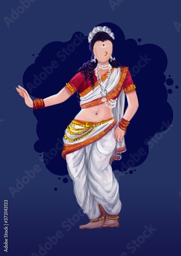 dancing Indian women #digitalpainting #apsara aali Sonalee Kulkarni #marathi #lavni 