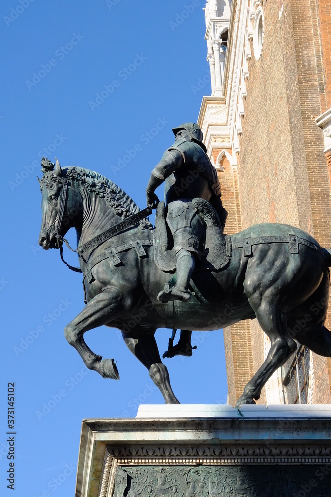 Fototapeta premium Bartolomeo Colleoni, Venezia monumento equestre, Monumento in Bronzo del Verrocchio