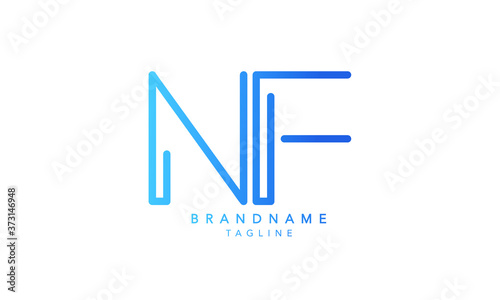 Alphabet letters Initials Monogram logo NF, FN, N and F