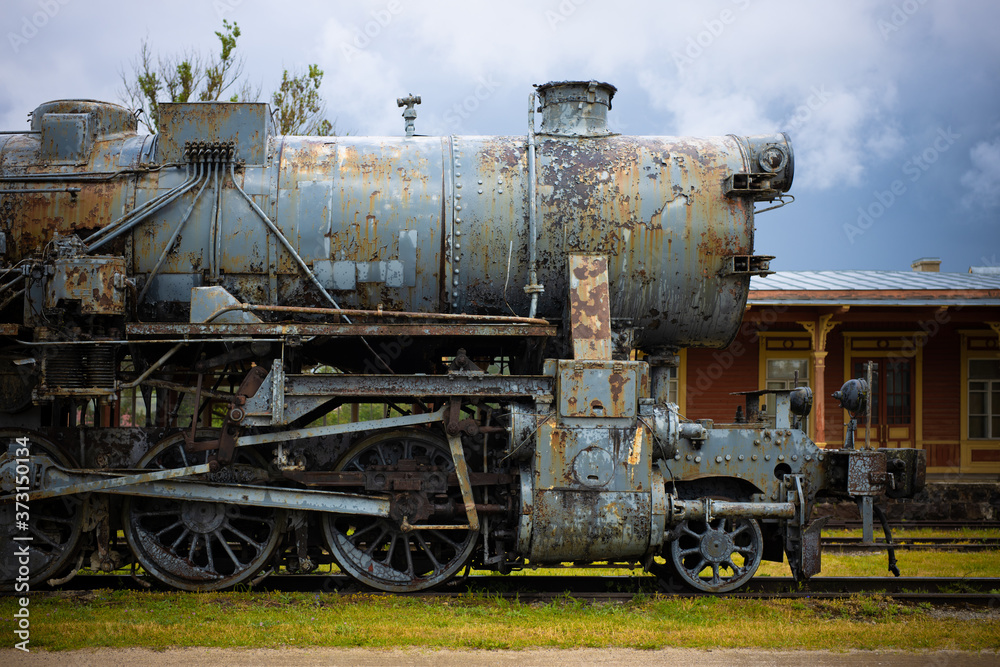 Naklejka premium abandoned Train rusty and old