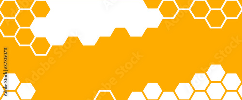 Honeycomb pattern. Seamless geometric hive background. Abstract yellow, orange beehive raster background. Funny vector bee honey shapes sign. Amber color
