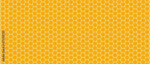 Honeycomb pattern. Seamless geometric hive background. Abstract yellow, orange beehive raster background. Funny vector bee honey shapes sign. Amber color