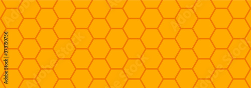 Honeycomb pattern. Seamless geometric hive background. Abstract yellow, orange beehive raster background. Funny vector bee honey shapes sign. Amber color