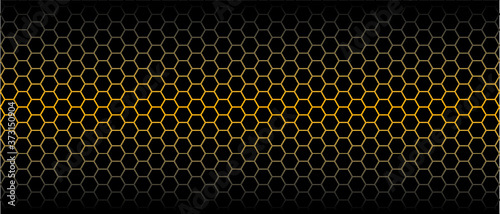 Gold Honeycomb pattern. Seamless geometric hive background. Abstract yellow, orange beehive raster background. Funny vector golden bee honey shapes sign. Amber color