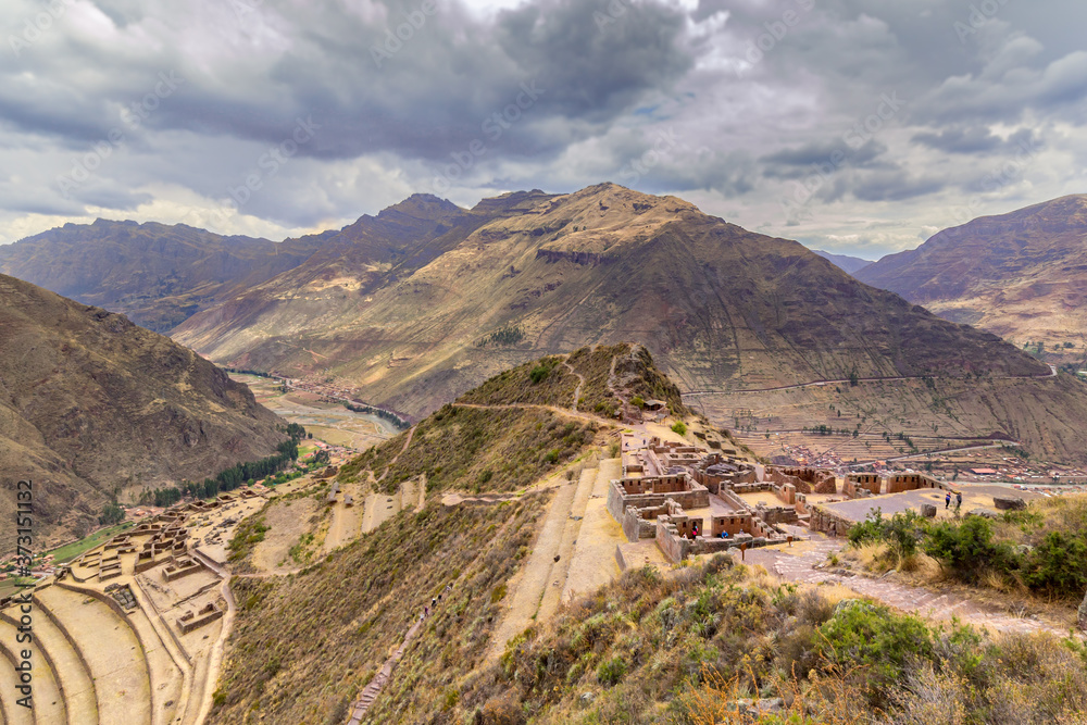 The ruins of the ancient Inca city of Pisac, Peru. The ruins of the ancient Inca city of Pisac, Peru.
