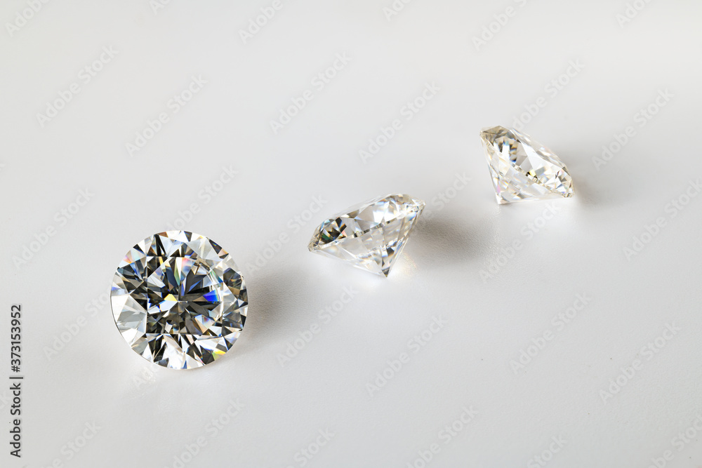 Diamond Gemstones on White Background Diamond Gemstones on White Background