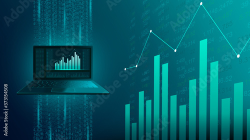 Cuadro en lienzo Financial analytic and business infographic